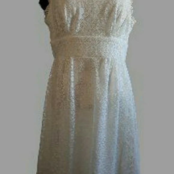 Womens Ivory Lace Lined Sleeveless Dress sz 12 - Picture 11 of 12